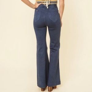 Rollas 70s High Waist Flare Bell Bottoms Blue 26R